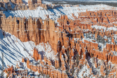 Scenic Snow Covered Landscape in Bryce Canyon National Park Utah