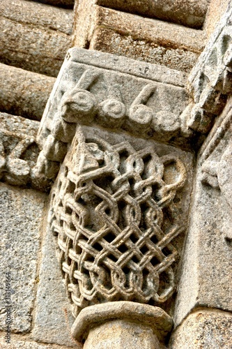 Romanesque capitals of Sao Pedro de Ferreira monastery in portugal