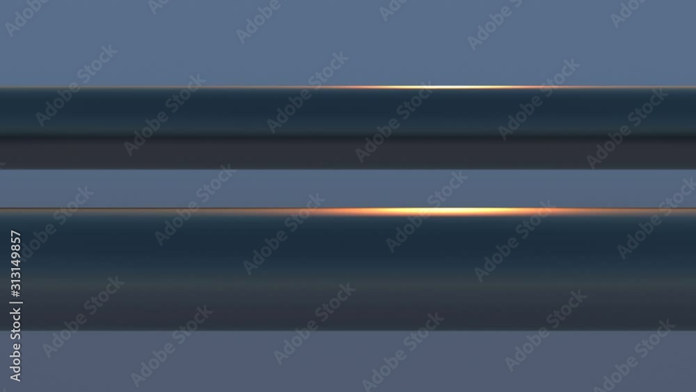 The camera flies parallel to the pipeline onto which the dawn light falls. Seamless loop. The camera flies parallel to the pipeline onto which the dawn light falls. Seamless loop.