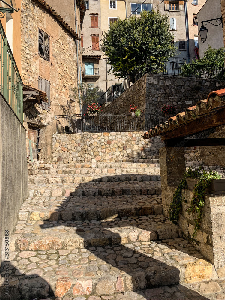 Old town in France, stone steps