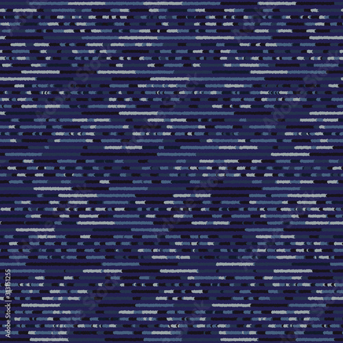 Spliced vector broken stripe texture. Variegated mottled dotted line background. Seamless rough grunge pattern. Distorted masculine shirting all over print. Fashion textile disrupted glitch repeat