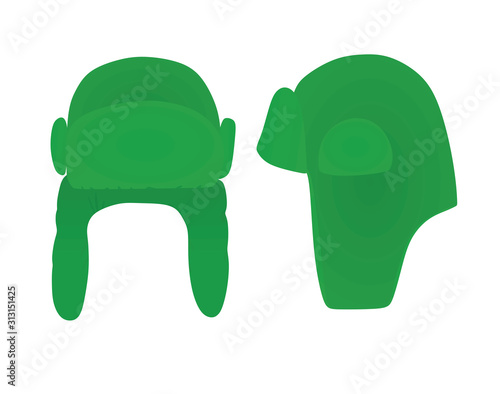 Russian green hat. vector illustration
