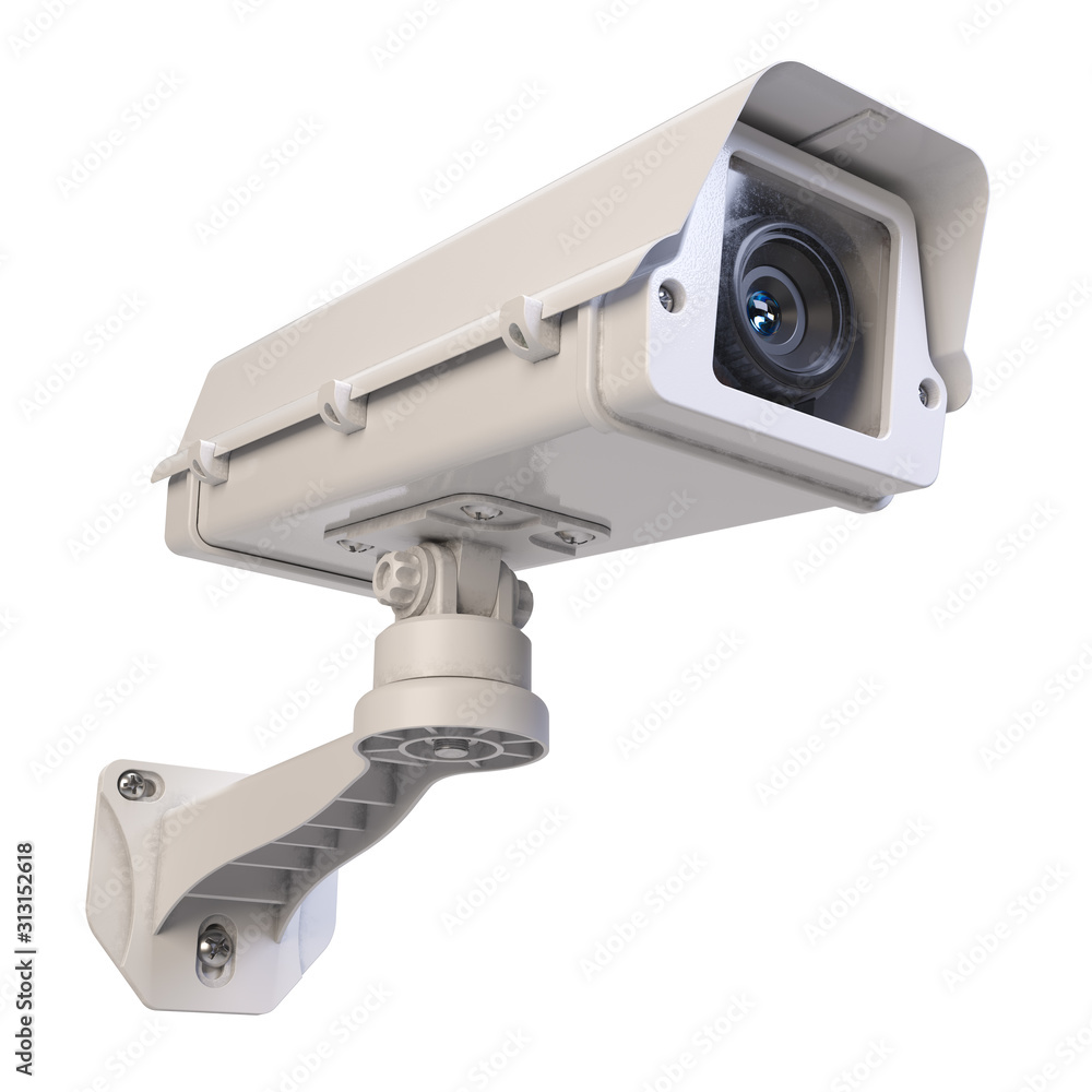 Big traffic camera isolated on white background Big traffic camera isolated on white background