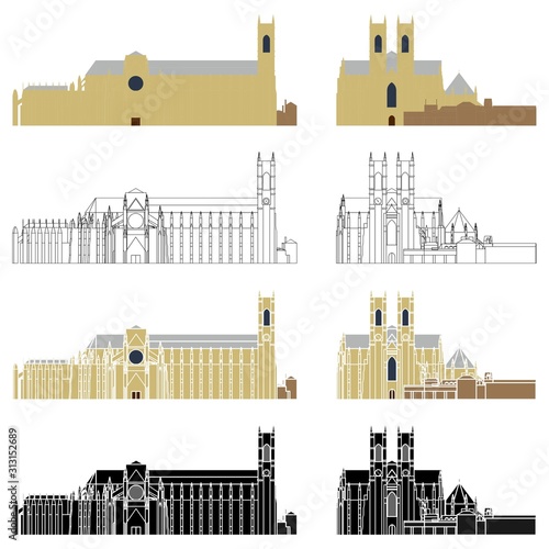 Westminster abbey front and left view.