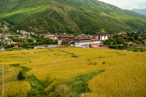 The Dzong Monastery in Bhutan Himalayas mountain