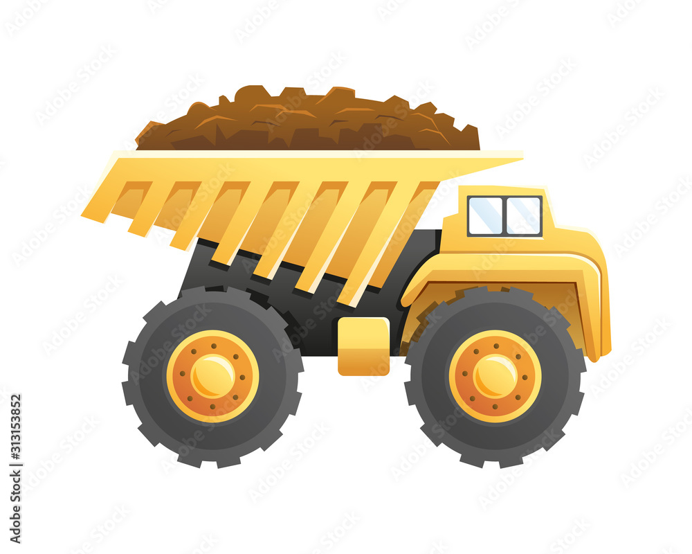 Obraz premium Dump truck construction and mining vehicle