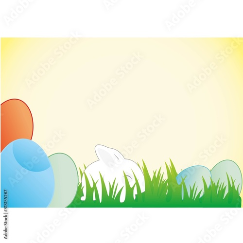easter background with eggs and grass
