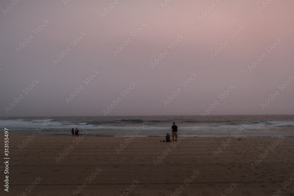 Sydney's Bronte Beach with tourists waiting for dawn