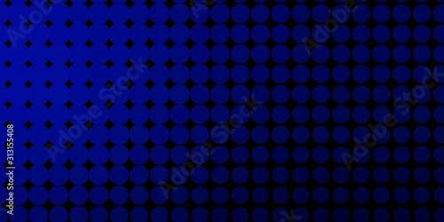 Dark BLUE vector background with bubbles. Abstract illustration with colorful spots in nature style. Pattern for wallpapers, curtains.