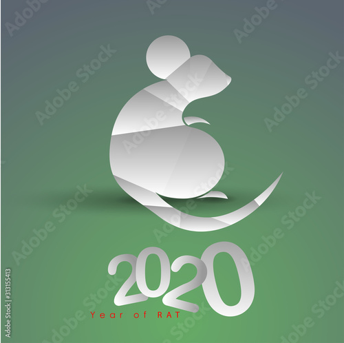 Abstract chinese new year 2020, Year of Rat. Vector and Illustration, EPS 10