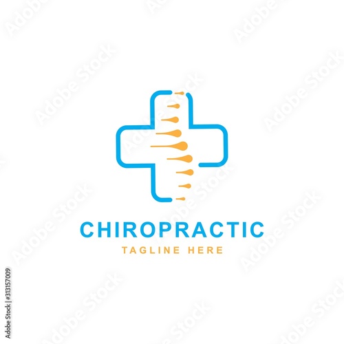 Healthcare logo design icon vector template.Chiropractic symbol illustration