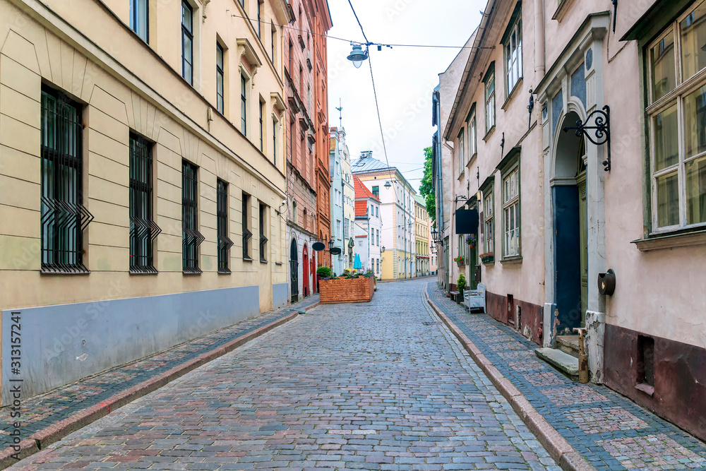 Old streets of Riga. Latvia