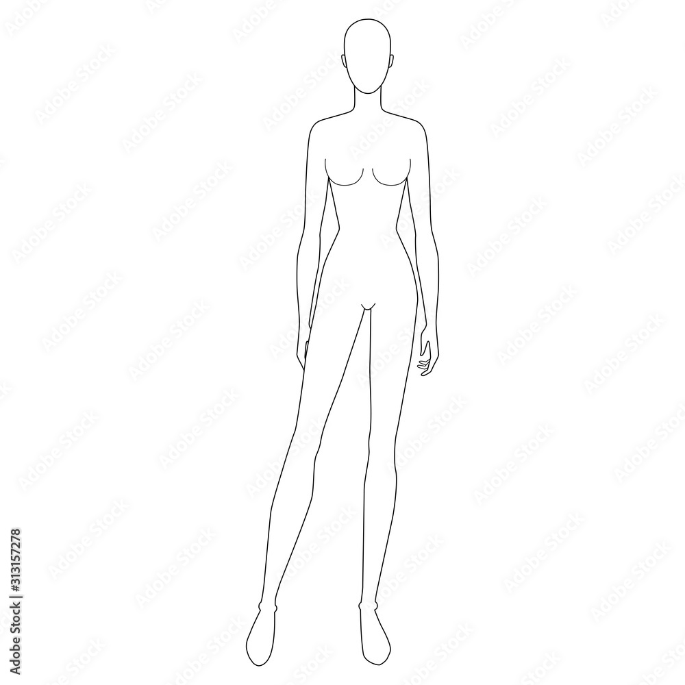 Fashion template of standing women. Fashion template of standing women.