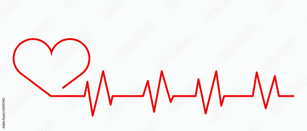 Heartbeat line with heart shape