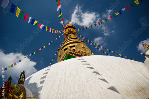 Swayambhunath stupa Eye Buddha in Kathmandu Nepal