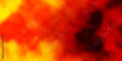 Light Orange vector texture with beautiful stars. Decorative illustration with stars on abstract template. Best design for your ad, poster, banner.