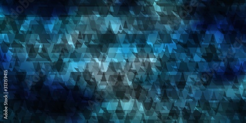 Dark BLUE vector backdrop with lines  triangles.