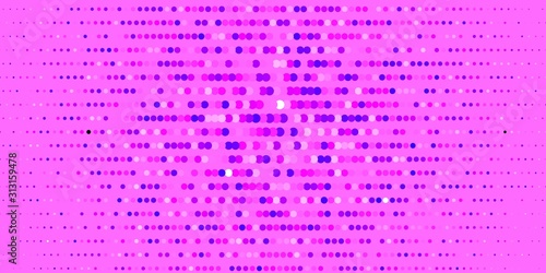 Dark Purple vector pattern with spheres. Colorful illustration with gradient dots in nature style. Design for posters, banners.