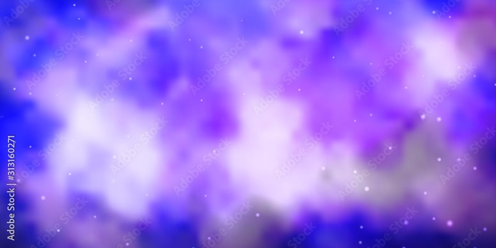Light Purple vector texture with beautiful stars. Blur decorative design in simple style with stars. Pattern for new year ad, booklets.