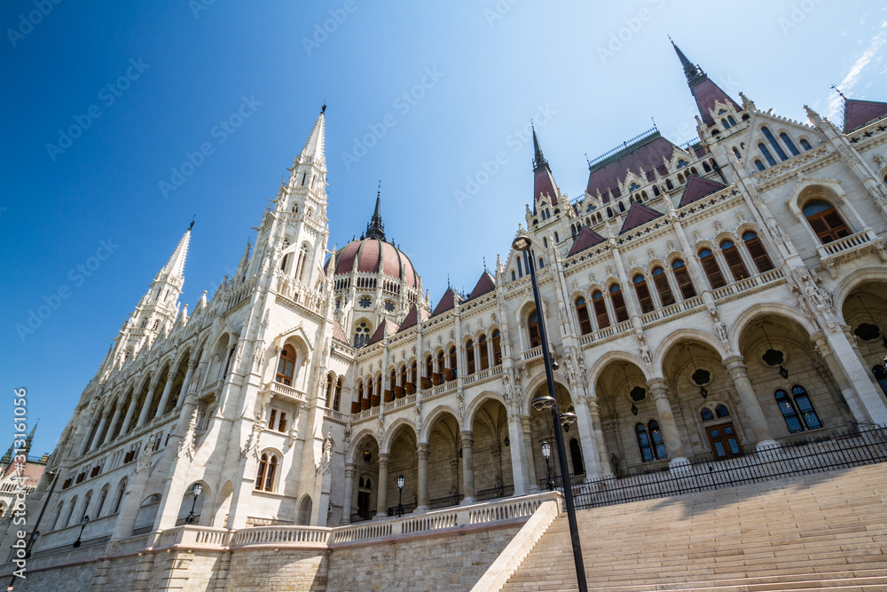 River side of Hungarian Parliament Building.