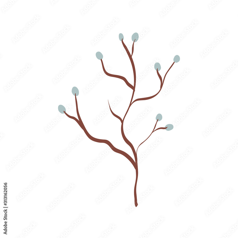 Fototapeta premium branches with leafs nature ecology isolated icon