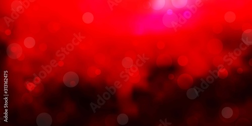 Light Pink  Red vector background with bubbles. Modern abstract illustration with colorful circle shapes. Design for your commercials.