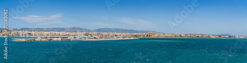 View of Palma de Mallorca from sea, Spain