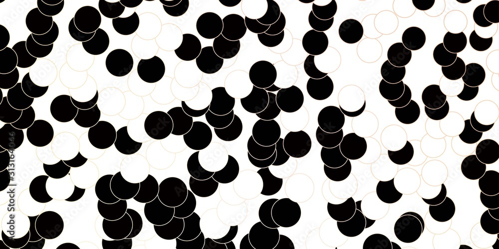 Fototapeta premium Dark Orange vector backdrop with dots. Modern abstract illustration with colorful circle shapes. Pattern for wallpapers, curtains.