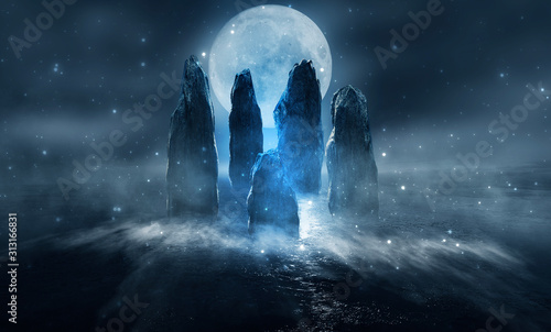 Futuristic night landscape ...