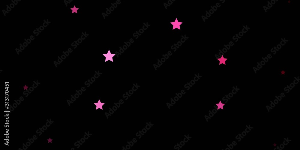 Dark Pink vector background with colorful stars. Modern geometric abstract illustration with stars. Design for your business promotion.