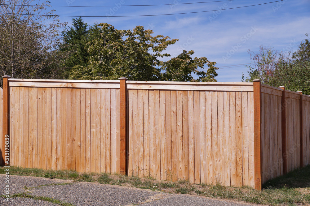 The private area is fenced with a new wooden fence. The private area is fenced with a new wooden fence.