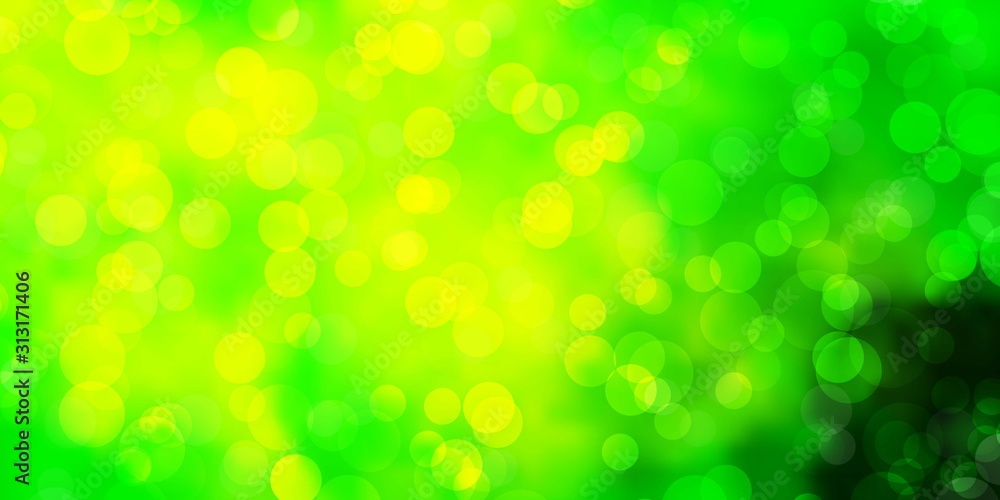 Light Green, Yellow vector pattern with spheres. Light Green, Yellow vector pattern with spheres.