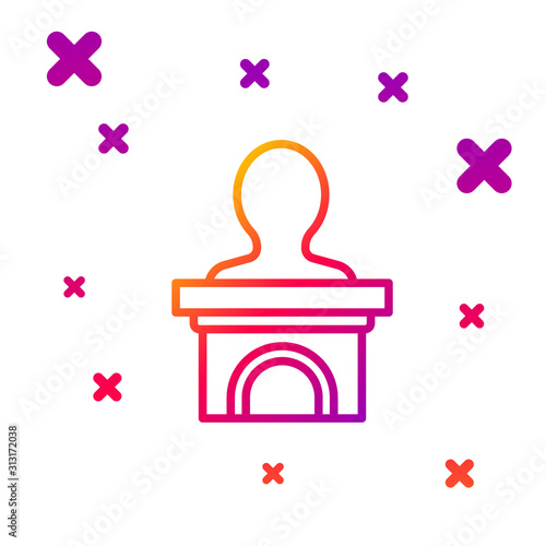 Color line Stage stand or debate podium rostrum icon isolated on white background. Conference speech tribune. Gradient random dynamic shapes. Vector Illustration