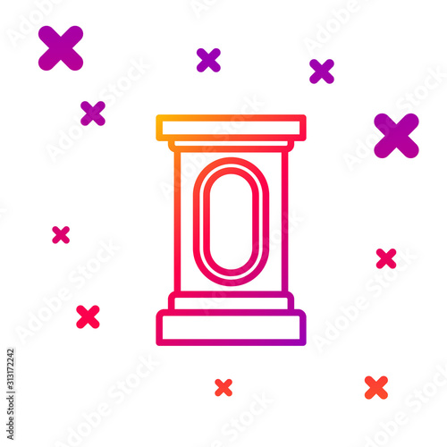 Color line Stage stand or debate podium rostrum icon isolated on white background. Conference speech tribune. Gradient random dynamic shapes. Vector Illustration