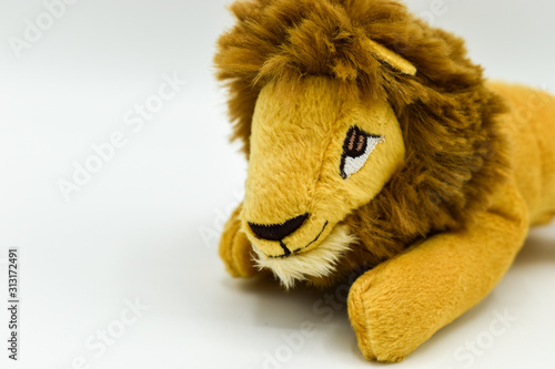 Lion stuffed toy teddy isolated on white background © Ben