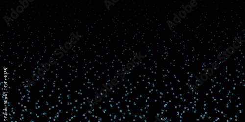 Dark BLUE vector background with small and big stars. Colorful illustration in abstract style with gradient stars. Pattern for new year ad  booklets.