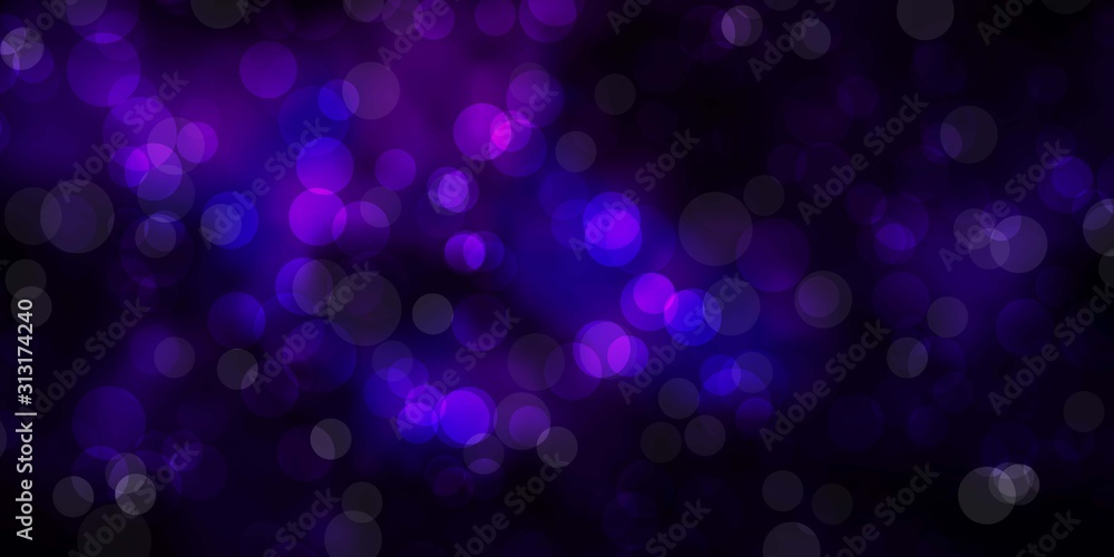 Dark Pink vector template with circles. Abstract colorful disks on simple gradient background. Pattern for wallpapers, curtains.