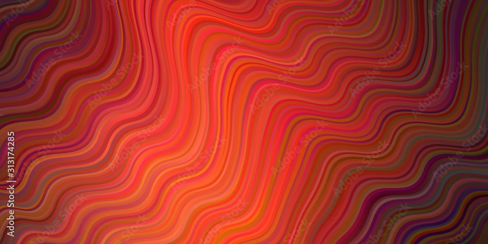 Dark Orange vector background with wry lines.