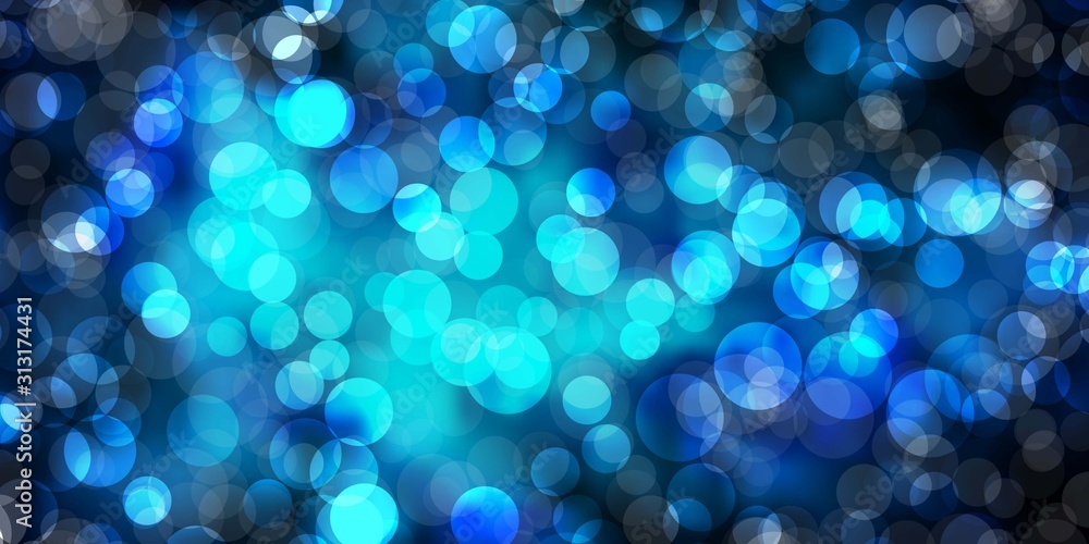 Dark BLUE vector background with bubbles. Dark BLUE vector background with bubbles.