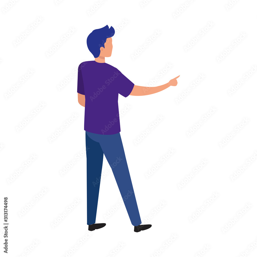 young man avatar character icon vector illustration design