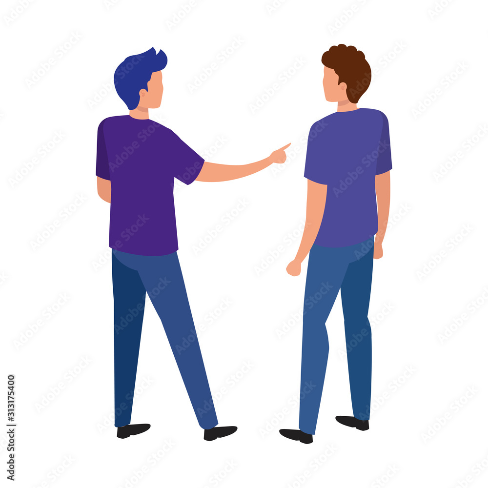 back young men avatar character icon vector illustration design back young men avatar character icon vector illustration design