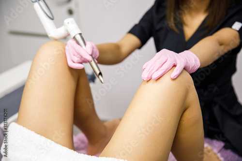 laser treatment of nails in a beauty salon