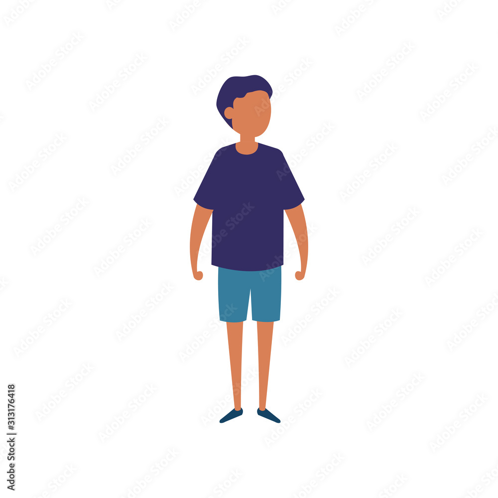 cute boy avatar character icon vector illustration design
