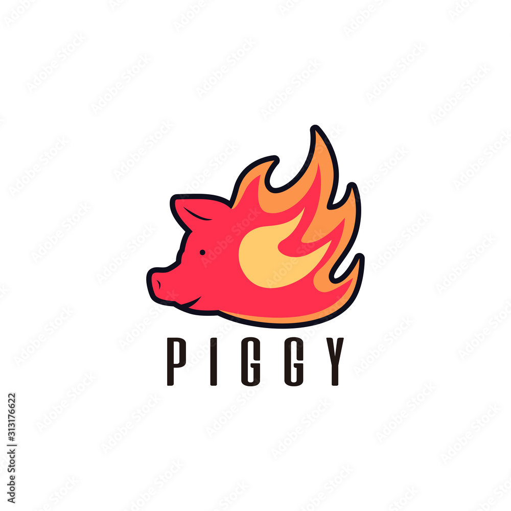 Pig logo design template stock vector Pig logo design template stock vector