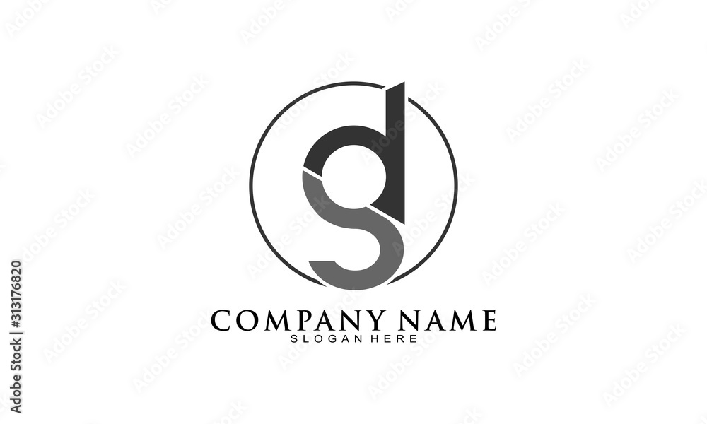Abstract DS simple modern vector logo design Abstract DS simple modern vector logo design