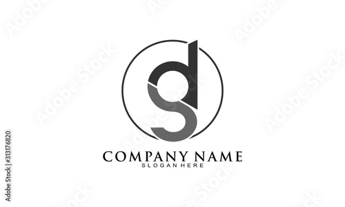 Abstract DS simple modern vector logo design