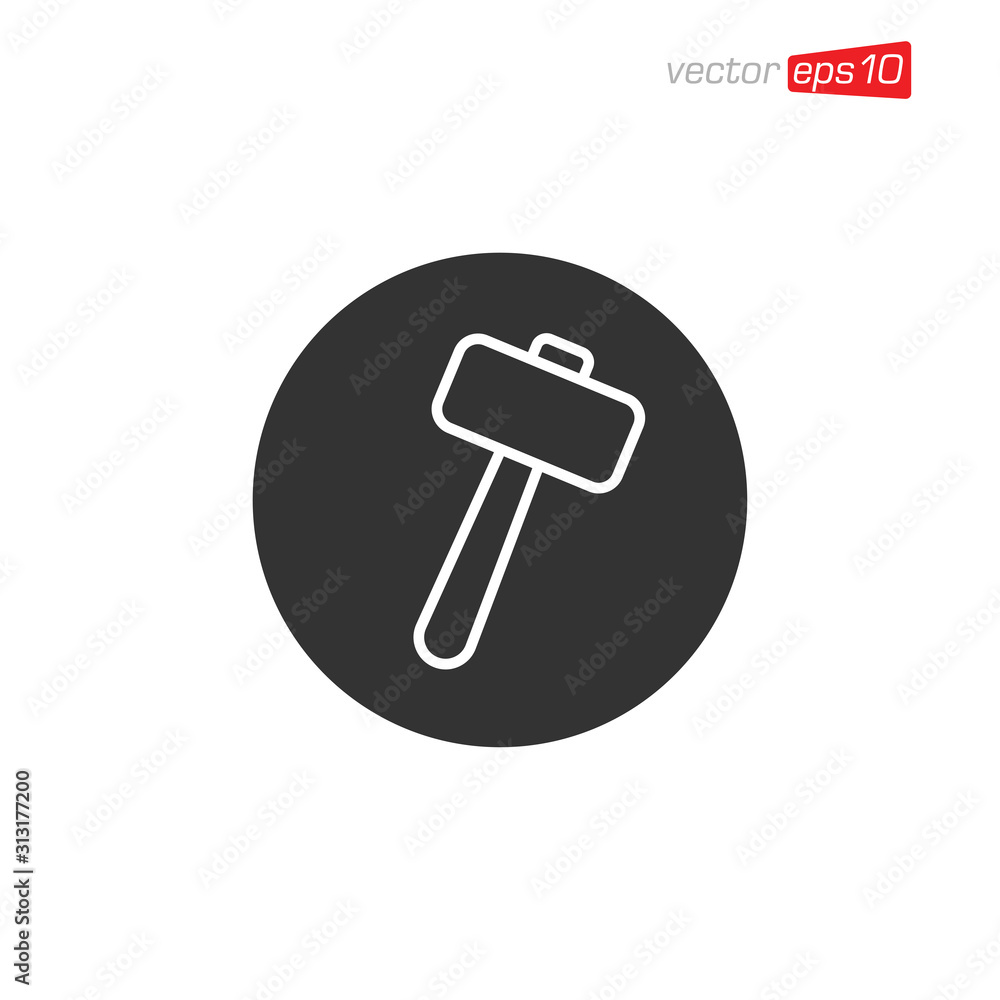 Hammer Icon Design Illustration Vector Hammer Icon Design Illustration Vector