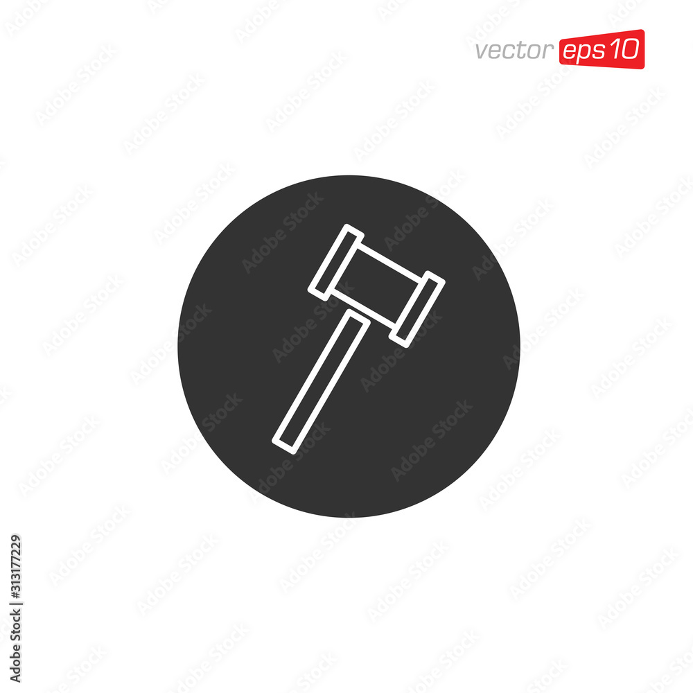 Hammer Icon Design Illustration Vector Hammer Icon Design Illustration Vector