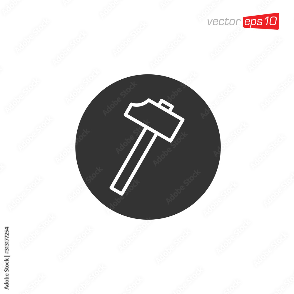Hammer Icon Design Illustration Vector Hammer Icon Design Illustration Vector