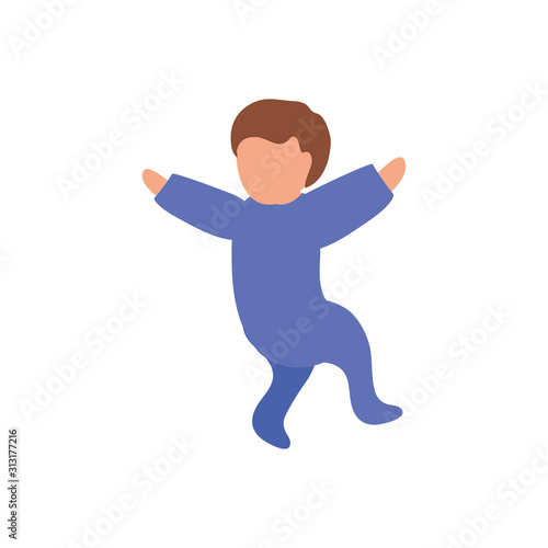 cute baby boy avatar character vector illustration design